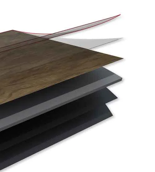 Luxury vinyl construction layers